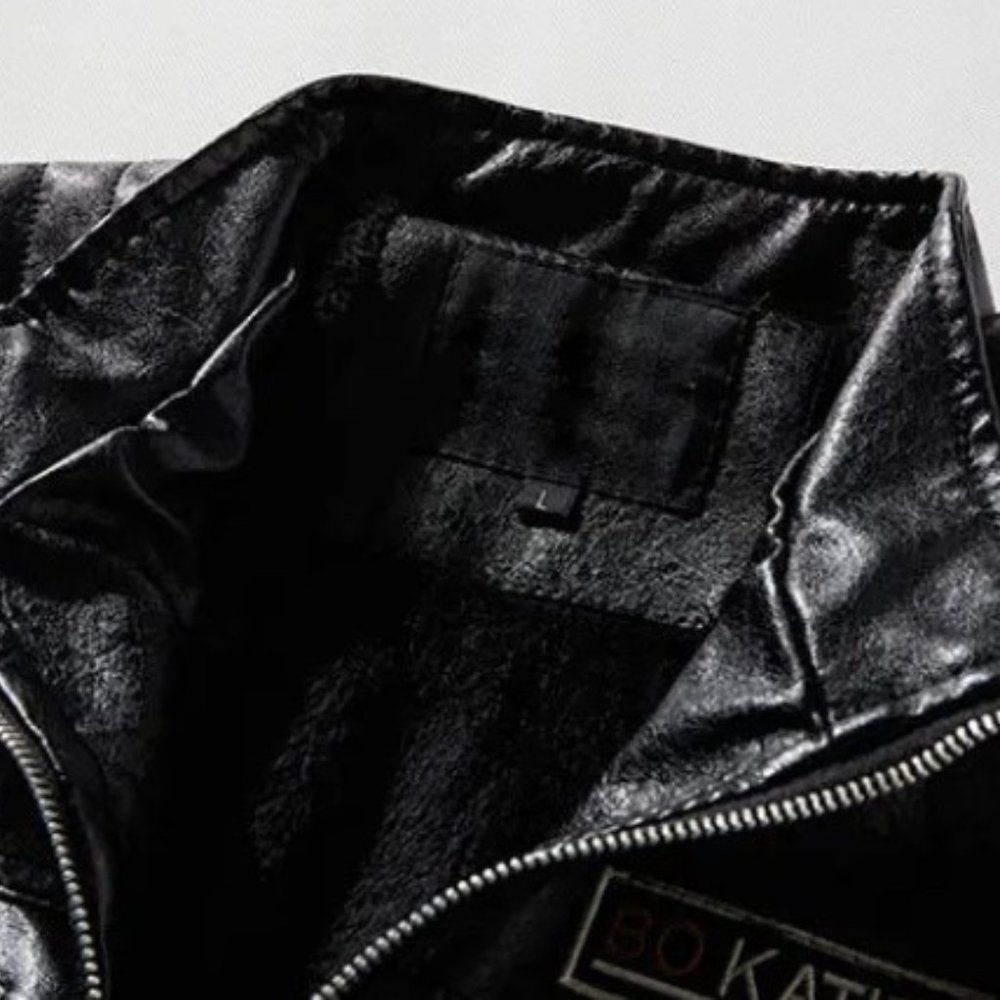 New Men's Autumn High Quality Fashion Coat Leather Jacket Motorcyle - Picture 4 of 11